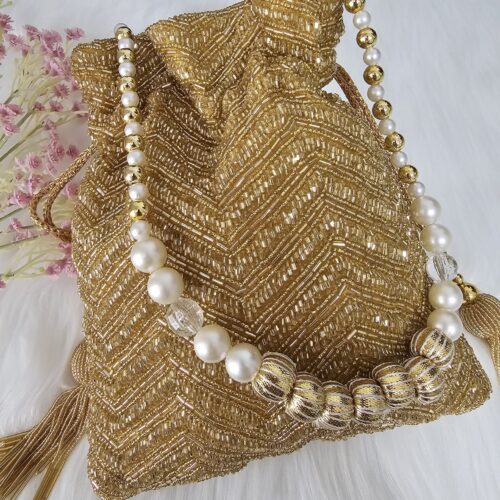 Golden Cutdana Potli