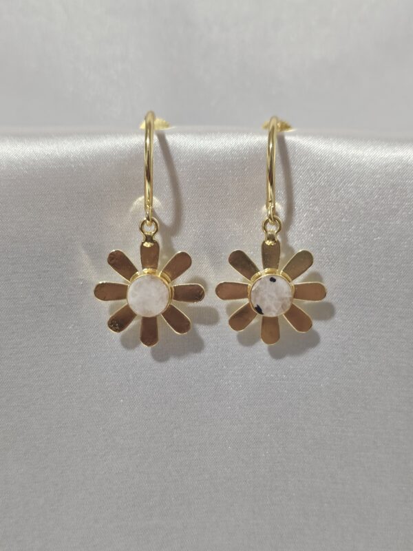Floral Drop Mini Hoops - Image 2