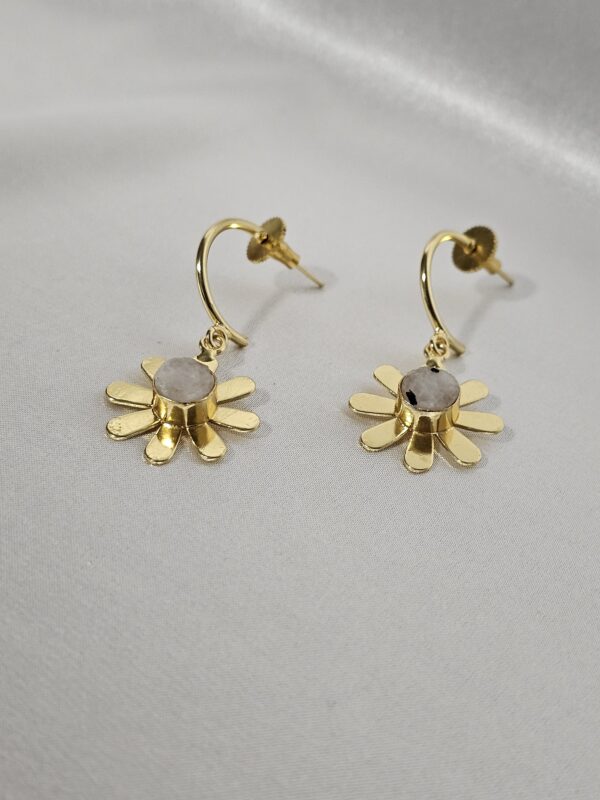Floral Drop Mini Hoops - Image 3
