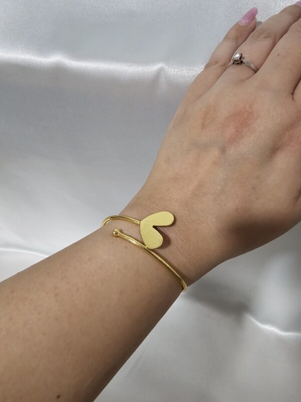 Single Heart Cuff Bracelet - Image 2