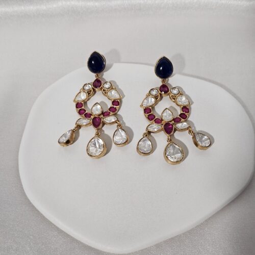 Gulab and Neel Earrings